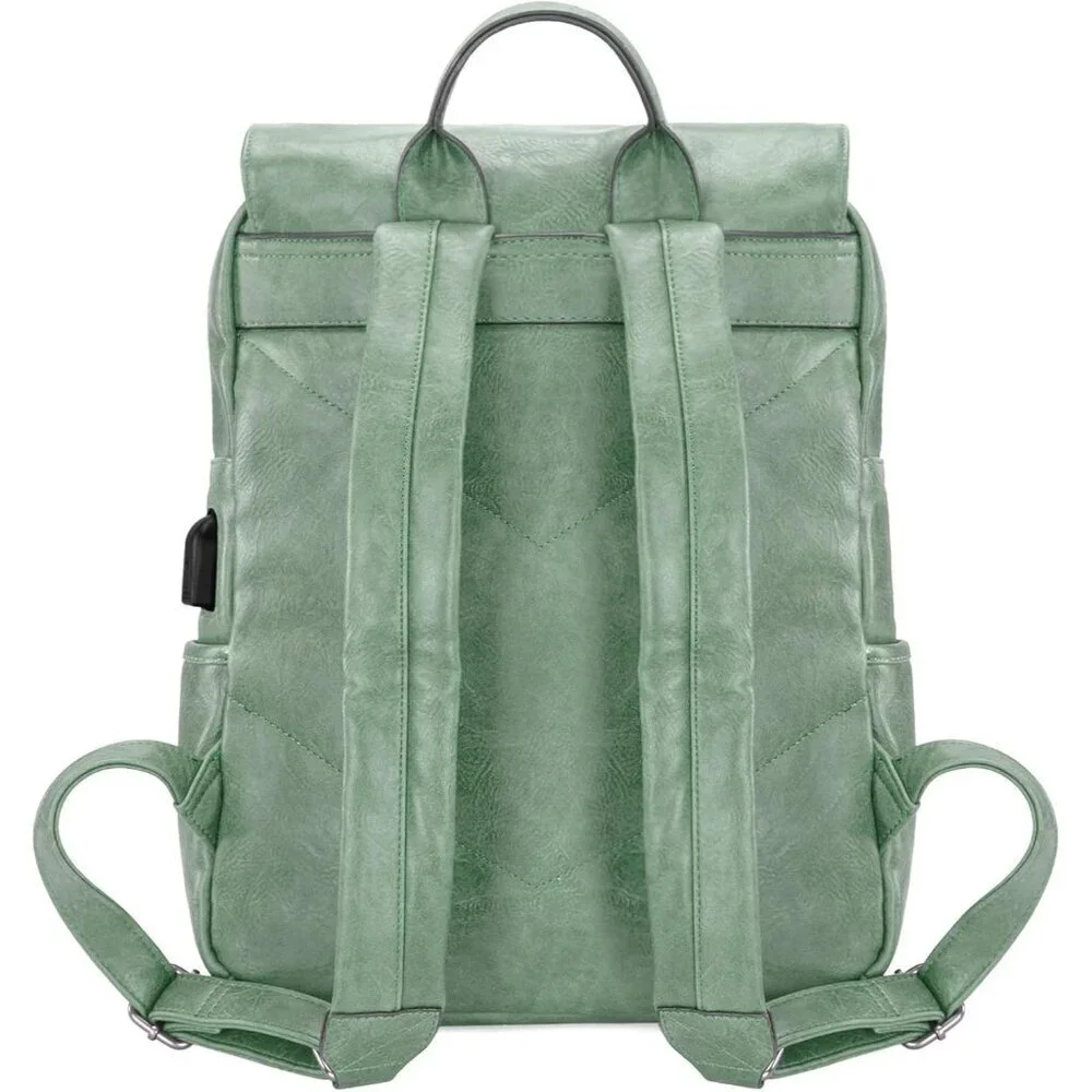 ✨Men Green Montana West Wrangler Leather Purse Laptop Backpack Fashion Backpack
